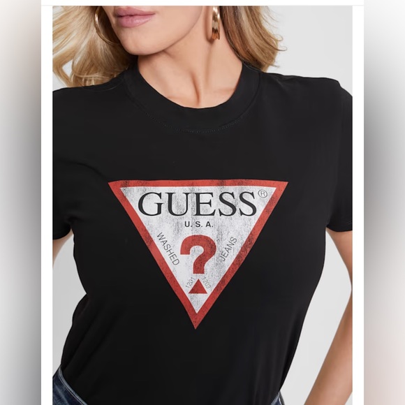 Women’s Guess Eco Triangle Logo Tee Size XL - Picture 3 of 11